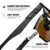 DUCO Men's Polarised Sunglasses with Rectangular Metal Frame and Carbon