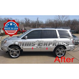 Trims Express-Made in USA 2003-2008 Honda Pilot 4Pc Chrome Flat Body Side Molding Trim Groove Insert 5/8"