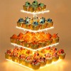 YestBuy 4 Tier Cupcake Stand Acrylic Tower Display with LED