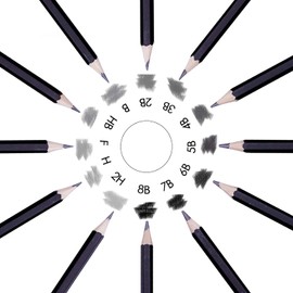 Pencil Set, 12-Piece Drawing Pencil Set, Pencil Drawing from 2H to 8B Sketch Pencil Set with Graphite Pencils for Artists, Children, Adults, Drawings, Sketching Lovers (Type 2)