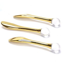 Gold Crystal Face Massage Ball Set of 3 Eyes and Face, Anti-Wrinkle Spatula Against Wrinkles and Dark Circles, Beauty Facial Eye Massage Ball, Anti-Ageing Spatula