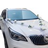 KATLKIU Flower Bridal Car Decoration, 9 Suction Cups, Artificial White