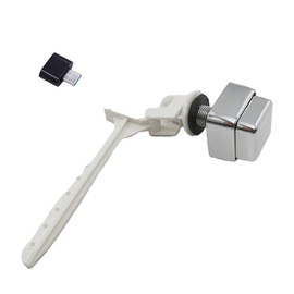 Generic Toilet Handle Replacement, Universal Toilet Tank Flush Lever, Toilet Flush Lever Handle, Chrome Type-C Convertor, Silver