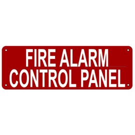 Fire Alarm Control Panel Sign - facp sign(Aluminum, Reflective, RED, size 4x12 inch,x)