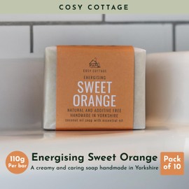 Cosy Cottage Energising Sweet Orange Soap Bar - Bundle Pack of 3 x 110g |Handmade, Cruelty Free and Moisturising |Free from Palm Oil, SLS, Additive and Plastic
