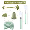 Scettar 6-Piece Jade Gua Sha Stone Set, Natural Jade Massage
