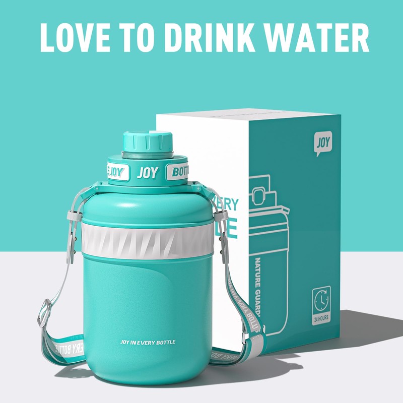 BOTTLE JOY Stainless-Steel Water Bottle: Leakproof Lid, Perfect Sip, Double