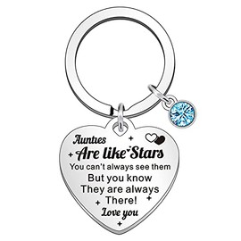 QMVMV Auntie Keyring Aunt Gifts from Niece Nephew Christmas Birthday Gift for Aunties