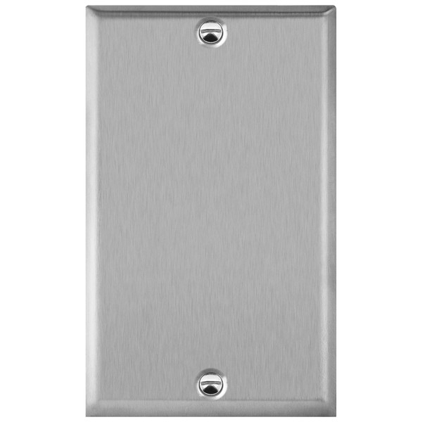 ENERLITES Blank Device Metal Wall Plate, Corrosion Resistant, Size 1-Gang 4.50" x 2.76", UL Listed, 7701, 430 Stainless Steel, Silver
