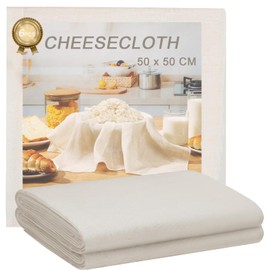 6 Pack Ultra Fine Grade 100 Cheese Cloth - 50x50cm Natural Cotton Hemmed for Cooking, Brewing, Coffee & Cheesemaking
