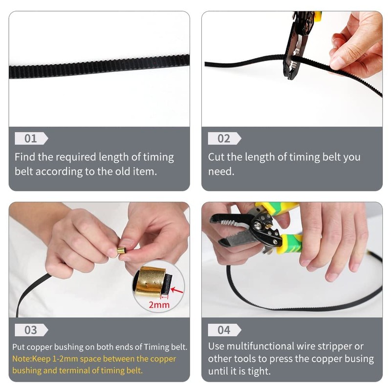 LEOWAY Timing Belt Length 2M, Open 2GT Timing Belt Pitch