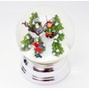 Snow Globe Skier Winter Sports Winter Forest Silver Curved Base