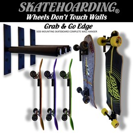 Grab & Go Edge Side-Mounting Skateboard Complete Wall Hanger Mount Rack
