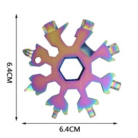18-in-1 Snowflake Multi Wrench Tool, Keychain Multitool Pocket Tool is Easy to Carry for Outdoor Camping and Christmas Snowflake (Purple)