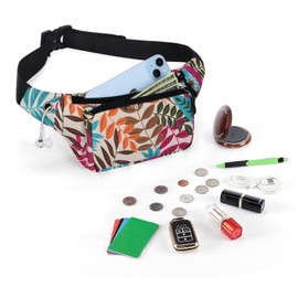 HAWEE Sports Bum Bag Unisex Lightweight Belt Bag Waist Bag Multicoloured with Adjustable Belt and Headphone Jack for Women Men Outdoor Travel Hiking Jogging Cycling Running Fox