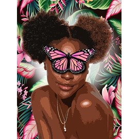 Puzzled By Art Signature Puzzle for Adults, Black Art Jigsaw Puzzles, 1000 Pieces, 500 Pieces, Vibrant Art Celebrating Culture & Diversity, Difficult Challenging, 24x18in (Pink Puff, 1000 Pieces)