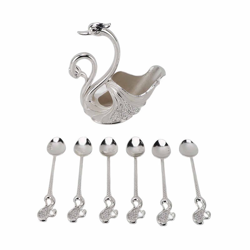 Swan Dinnerware Set Metal Tableware Cutlery Set Decorative Swan Base