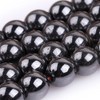 GEM-Inside Natural 6mm Magnetic Black Hematite Round Gemstone Semi Precious