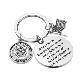 US Military Gift ARMY Marine Keychain Navy Keychain Air Force Keychain Take Pride in How Far You Have Come Deployment Gift (Take pride ARMY-KR2)