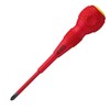 VESSEL Ball Grip Insulated Screwdriver +2×100, Electric Shock Prevention, VDE