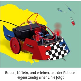 Kosmos 620936 Line-Follow Robot Eperiment Box for Children from 10 Years, Experiment Box Technology, Electronics Experiment Box, Robot for Children, Maker Series