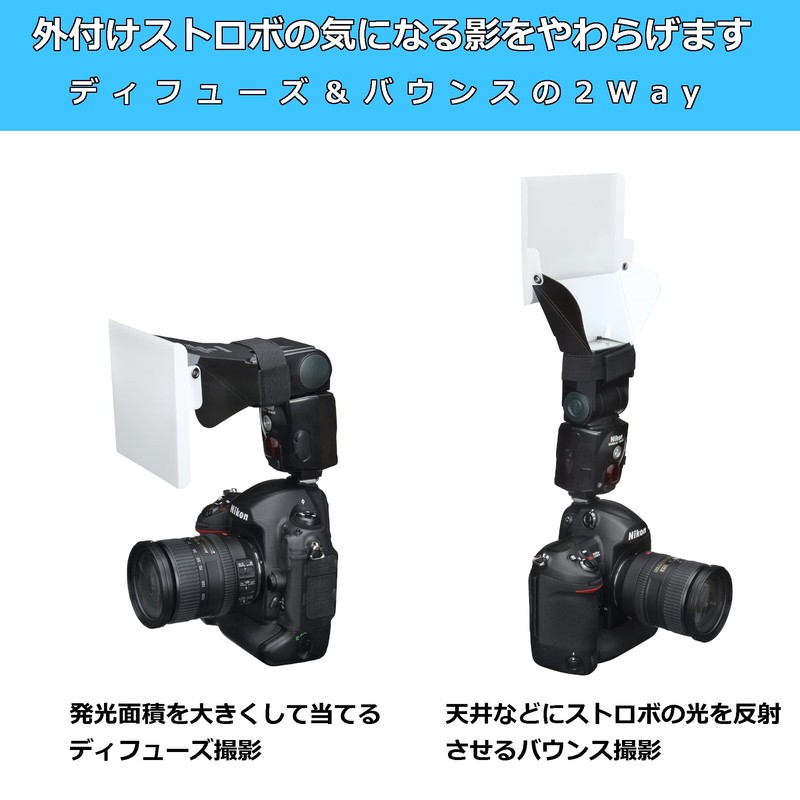 ハクバ HAKUBA クリップオンストロボディフューザー 2WAY Mサイズ ディフューズ撮影とバウンス撮影が可能な2WAYタイプ 折り畳み可能 DSD-CL2M