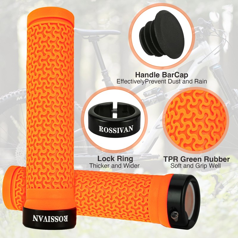 Rossivan Professional Bike Handlebar Grips,Mountain Bike Grips with Soft and