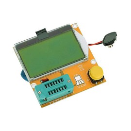 Hailege LCR-T4 Multifunctional Meter Resistance Capacitor Diode MOS Tube SCR Transistor ESR Meter Tester 9V 128 x 64 Yellow Green LCD