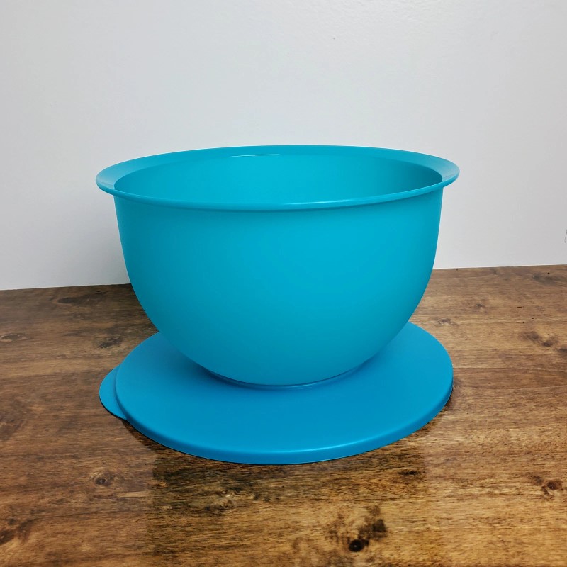 Tupperware Impressions Bowl Blue Mixing Storage #3091 4.3 Liters W/