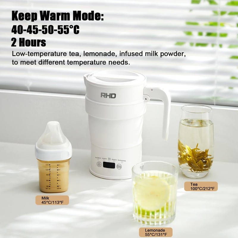 Foldable Travel Kettle, Small, Smart Camping Kettle, 0.7 L Portable