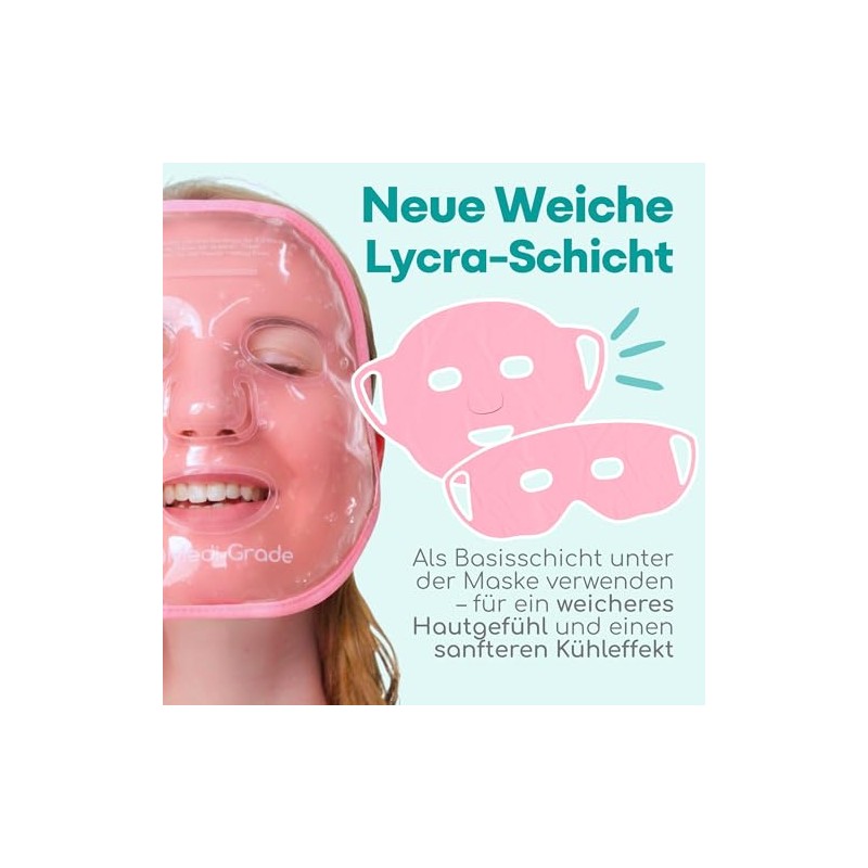 Medi Grade Cooling Mask Face and Cooling Eye Pads, Pink