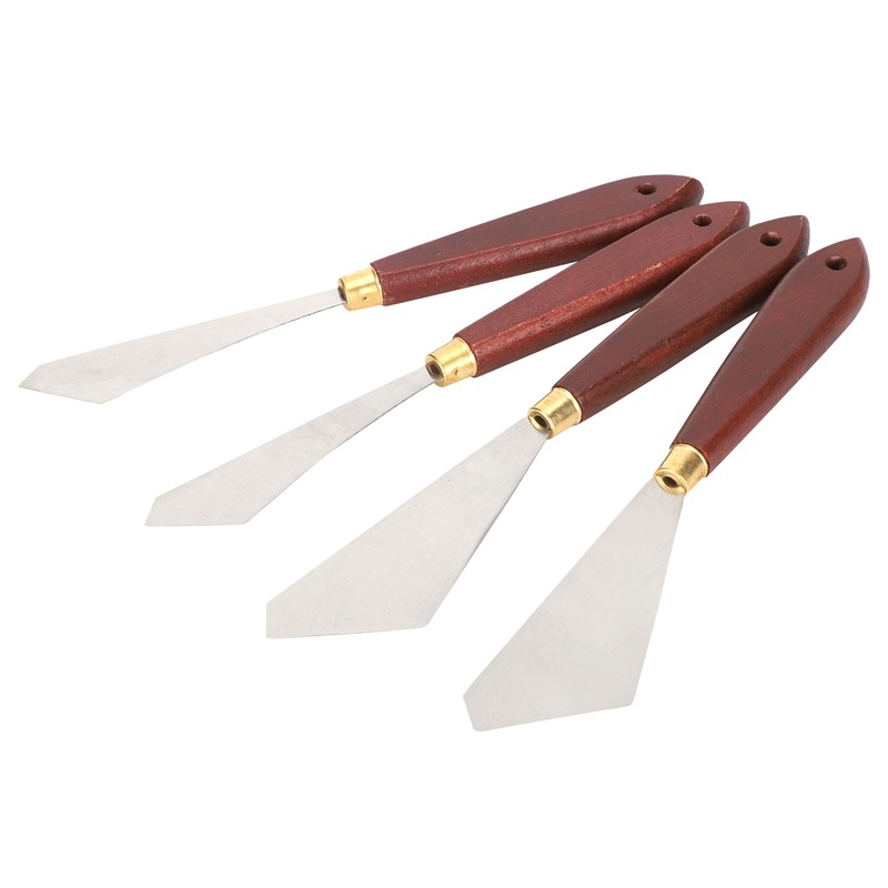 4Pcs Stainless Steel Palette Knife Shaped Oil Painting Art Spatula