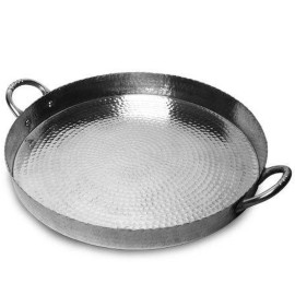 Homeroots Hammered Round Scallop Serving Tray