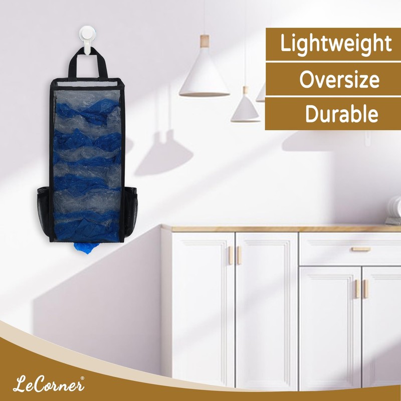 LeCorner Plastic Bag Holder, Large Capacity Grocery Bag Holder, Breathable