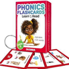 QUOKKA English Alphabet CVC Flash Cards | Learn to Read Cards for Kids Ages 3-5 and 4-8 | Phonics Cards for Toddlers 2-4 Years and Kindergarten | Reading Tools for Early Literacy & Phonemic Awareness