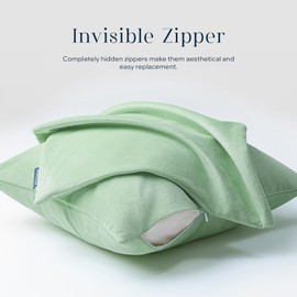 Phantoscope Pack of 2 Velvet Decorative Throw Decorative Pillow Cover Soft Solid Square Cushion Case for Couch Sage Green 12 x 20 inches 30 x 50 cm