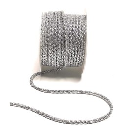 s.dekoda Cord 15 m x 4 mm Silver Lurex Twist Cord Decorative Cord
