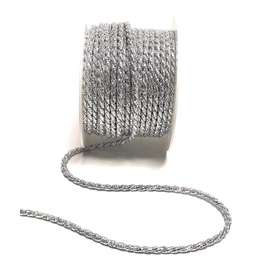 s.dekoda Cord 15 m x 4 mm Silver Lurex Twist Cord Decorative Cord