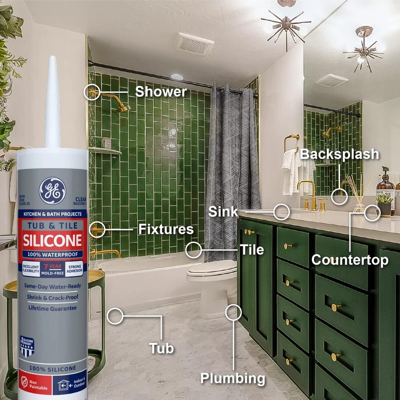 GE Silicone Caulk for Tub & Tile Kitchen & Bath