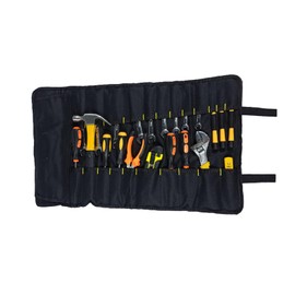 Tool Roll Organizer, Oxford Cloth Wrench Organizer Tool Pouch with Large Capacity, Multifunctional Tool Roll Bag for Electrician Carpenter (Green)