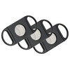 BigSmoke Cigar Cutter in Black/Silver, Double Blade Cutter with Serrated