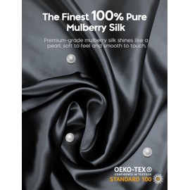 100% Pure Mulberry Silk Pillowcase for Hair & Skin - 22 Momme 6A High-Grade Fibers - Anti-Aging, Anti-Sleep Crease, Cooling Satin Pillowcases with Hidden Zipper, Best Gift Idea (Queen 20x30 Inches)