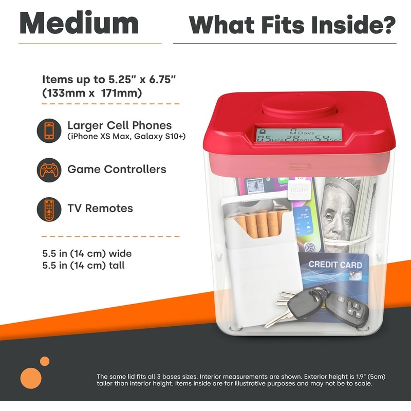 Kitchen Safe Time Locking Container (Medium), Timed Lock Box for