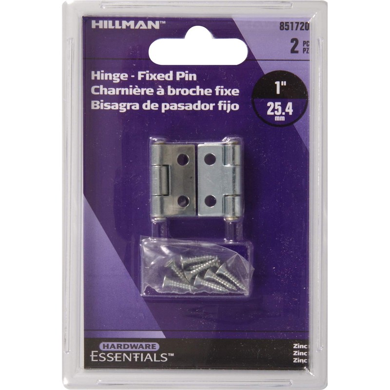 Hardware Essentials 851720 Light Narrow Door Hinges and Fixed Pin