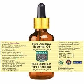 Devprayag Pure Angelica Essential Oil (Angelica archangelica) with Glass Dropper Natural Therapeutic Grade Steam Distilled 10ml (0.33 oz)