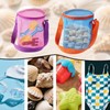 2pcs Beach Storage Bag, Foldable Mesh Shell Holder Seashell Collecting