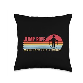 Fitness Jump Rope Apparel Gear Gifts For Beginners Hobby Skipping Speed Jump Rope Throw Pillow, 16x16, Multicolor