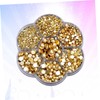 FOMIYES 2465Pcs Golden Plastic Resin Half Round Pearl Beads Set