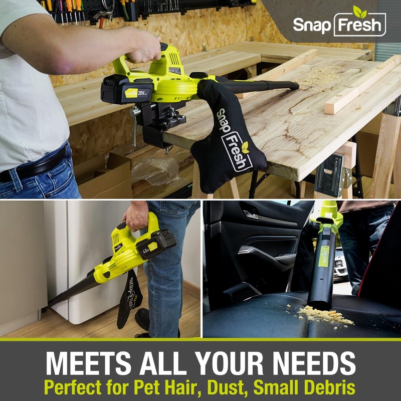 SnapFresh Leaf Vacuum, 2-in-1 Cordless Blower & Vacuum with 4.0Ah