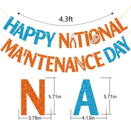 Happy National Maintenance Day Banner, Maintenance Day Appreciation Decor, National Maintenance Day Party Decorations